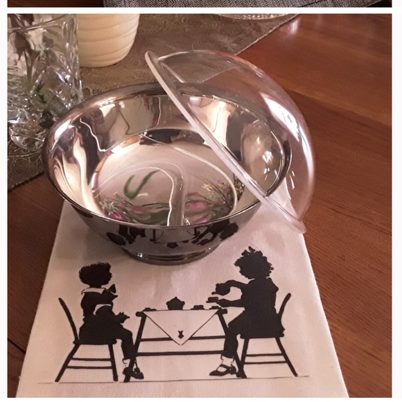 VINTAGE GORHAM 1940’S SILVER PLATE HEAVY SERVING / FRUIT BOWL WITH LINER - Picture 3 of 8